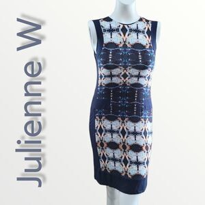 Julienne W Bodycon Blue with Art Deco Design Small